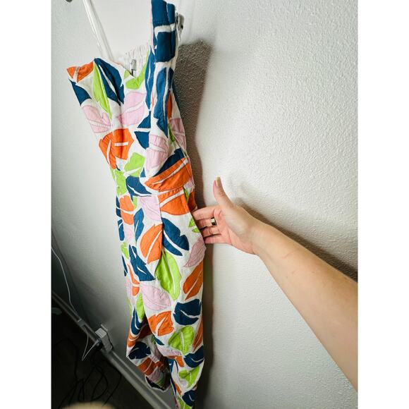 The Odells Ellie Multi-Color Leaf Print Bustier Jumpsuit  2 - Picture 7 of 16